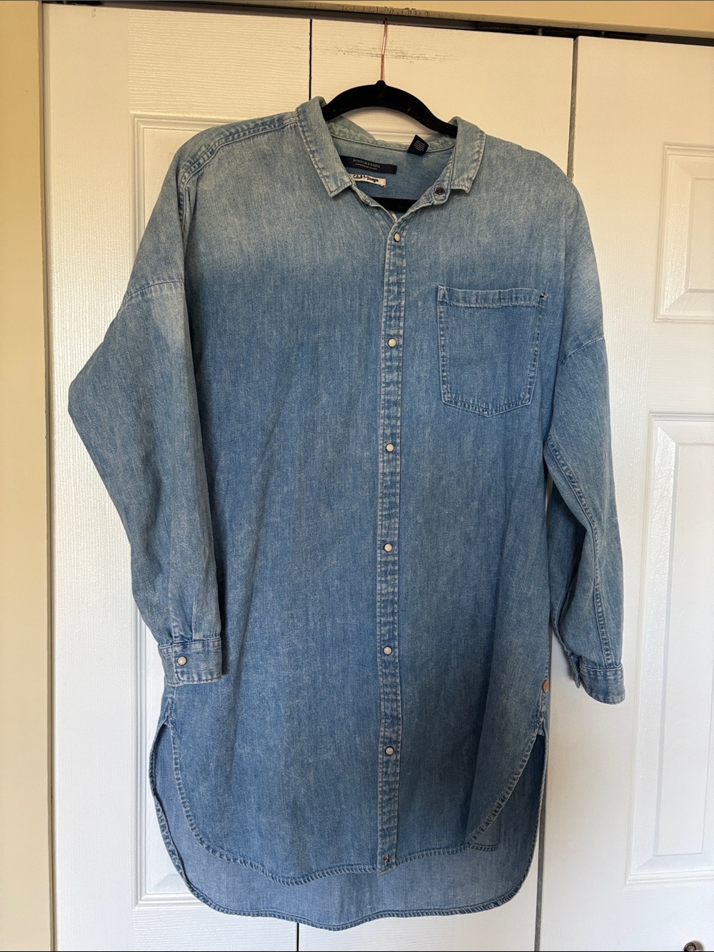 Scotch & Soda Maison Scotch Club Mirage ROOSTERS Denim Shirt Dress Size 1 / S
